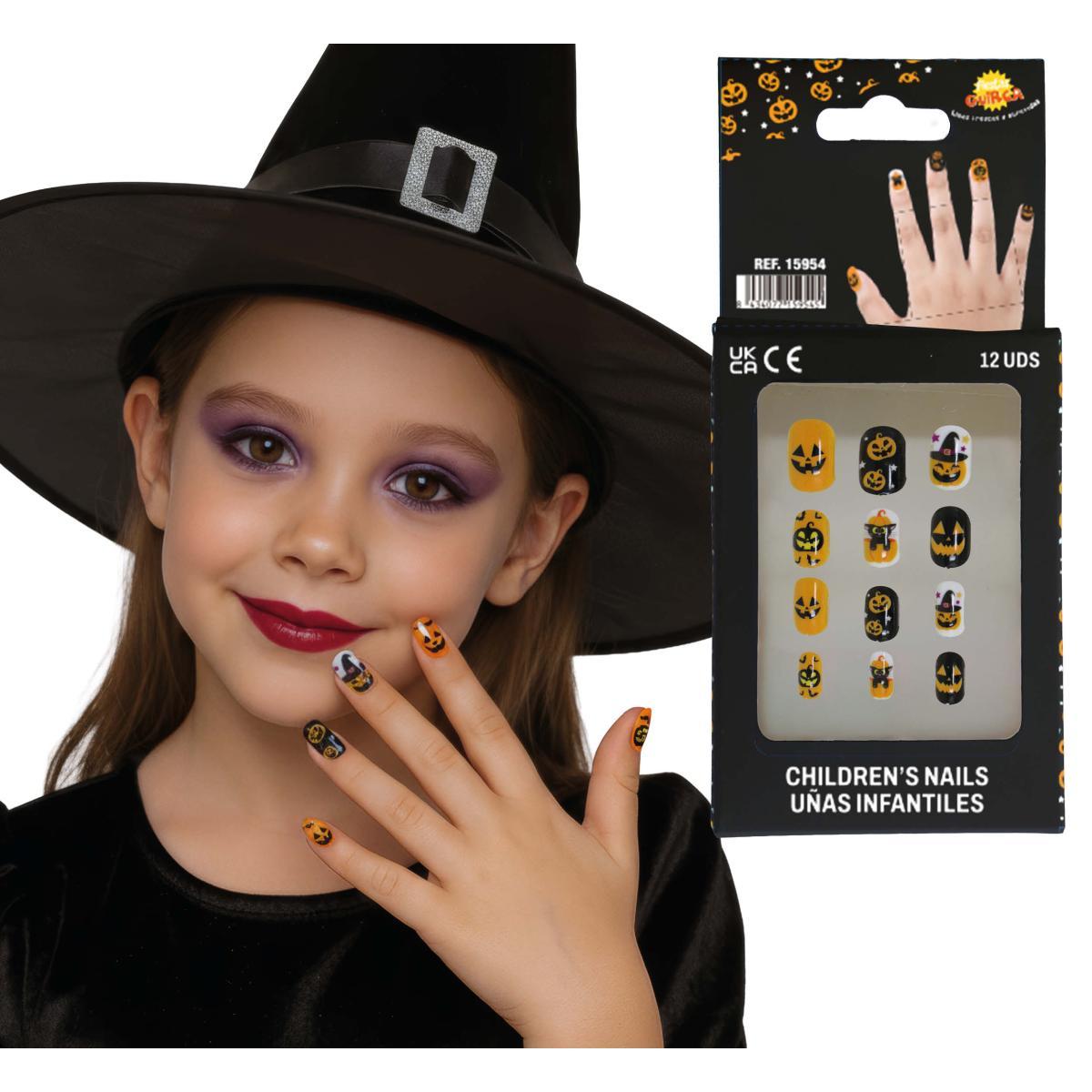 Unghie adesive zucca bambina