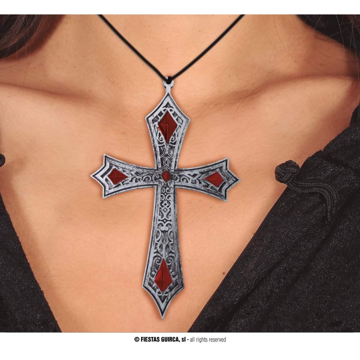 Collana croce gotica 21 cm
