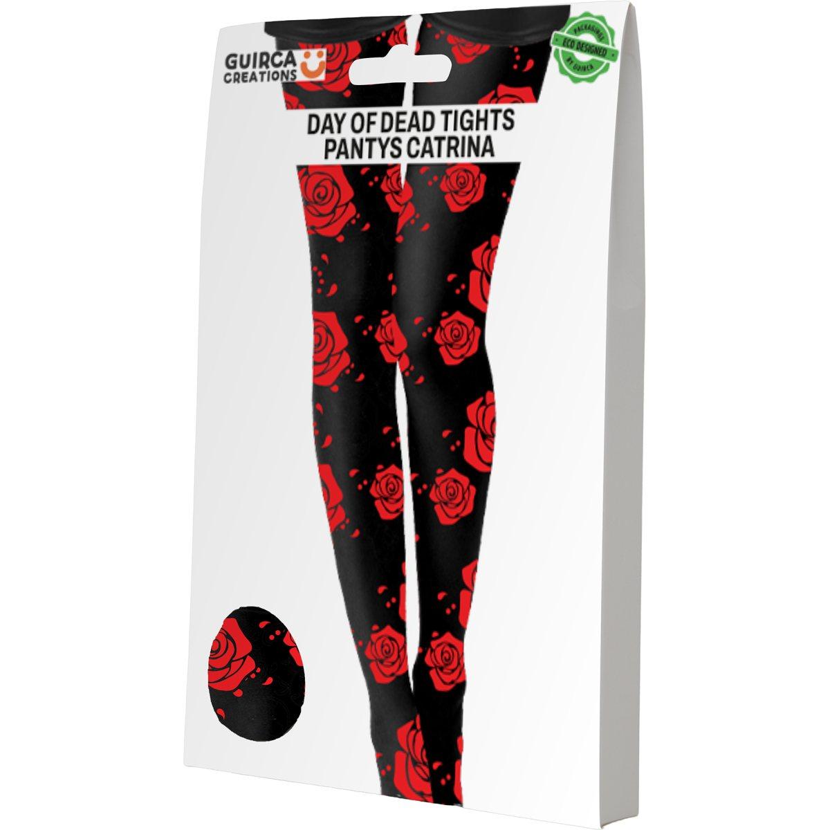 Collant catrina nere rose rosse