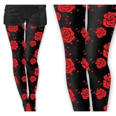 Collant catrina nere rose rosse