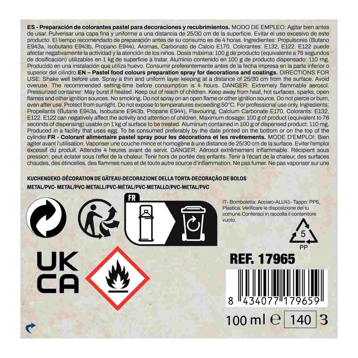 Spray decorazione torte viola 100 ml 100 ml