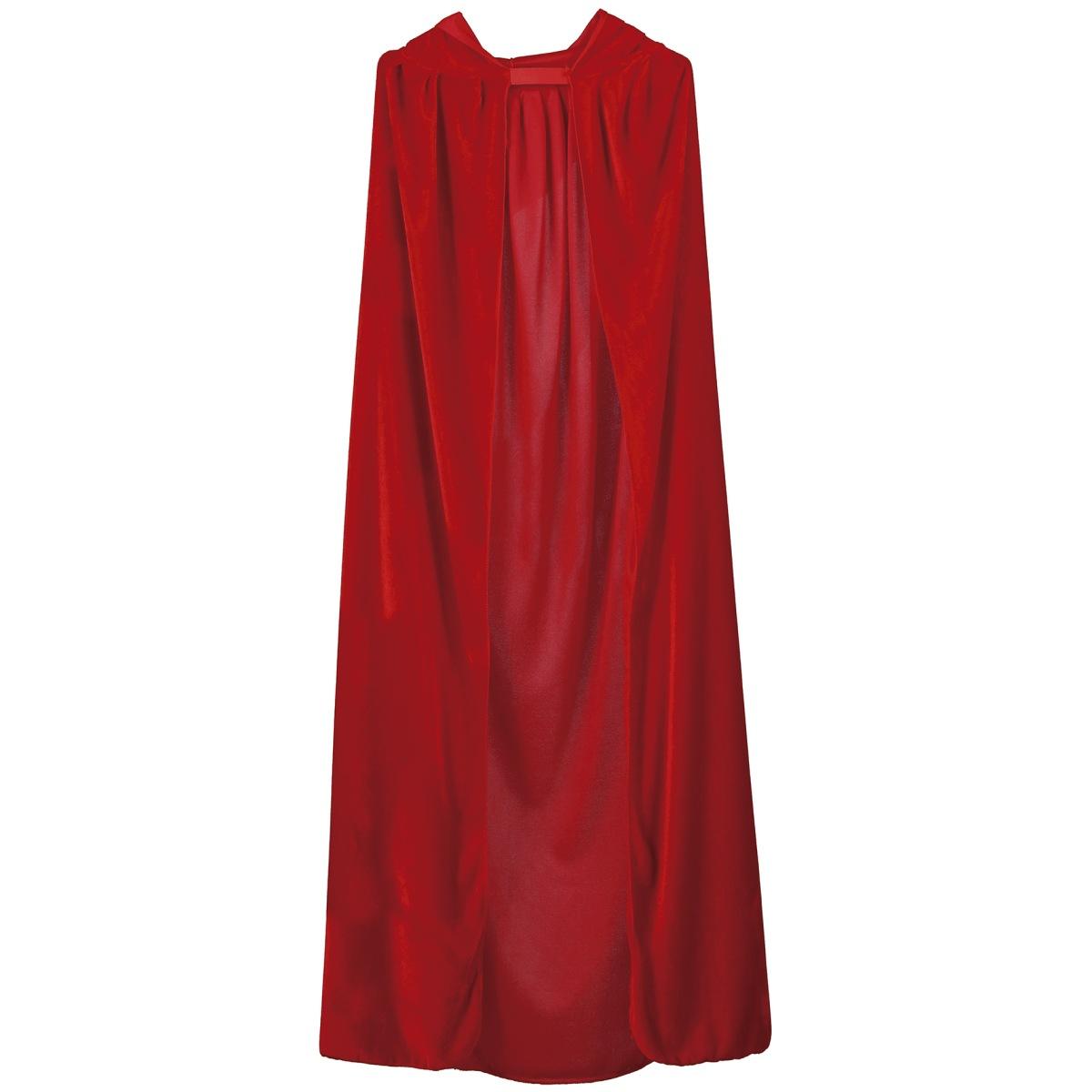 Mantello velluto rosso cappuccio