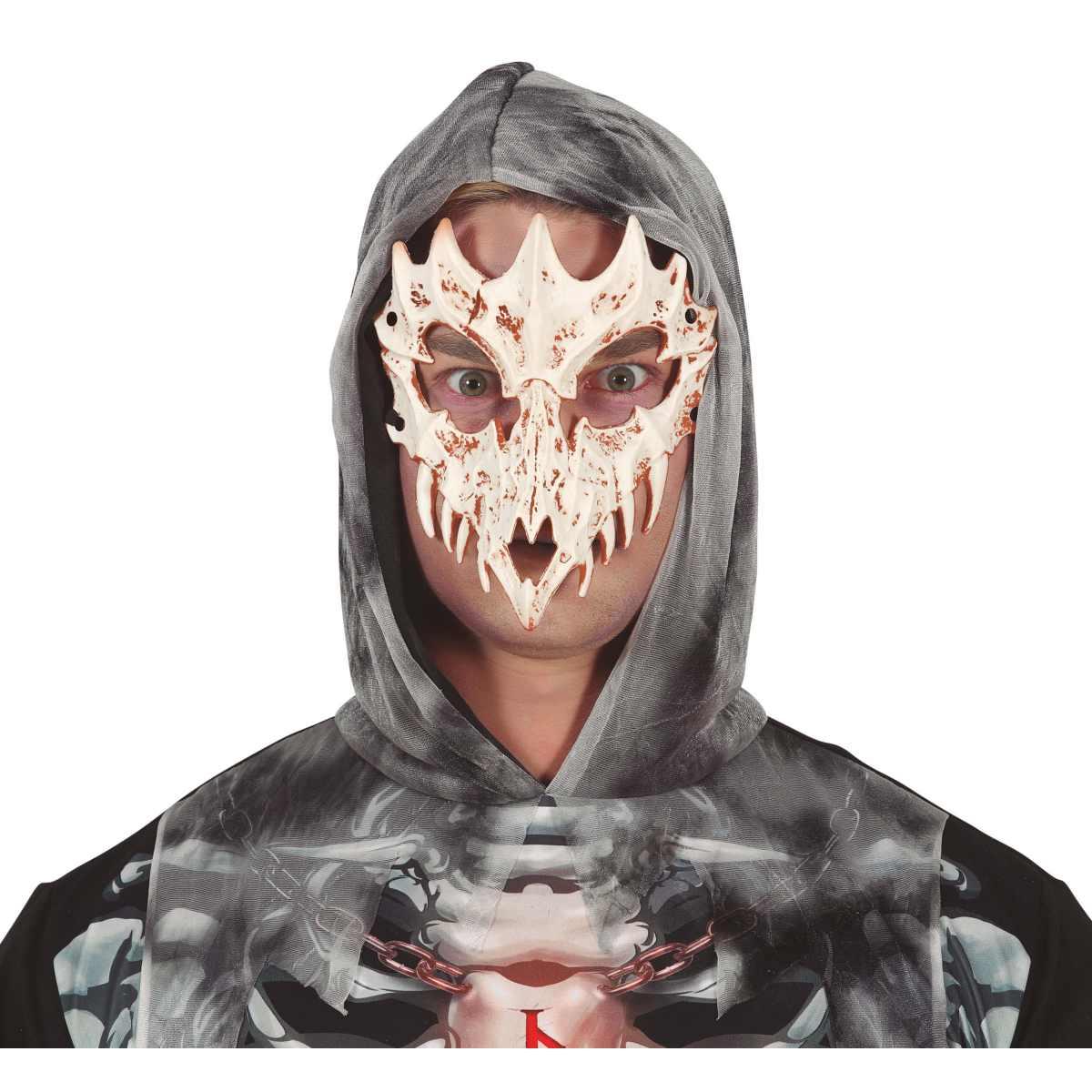Maschera viso pvc horror teschio zanne