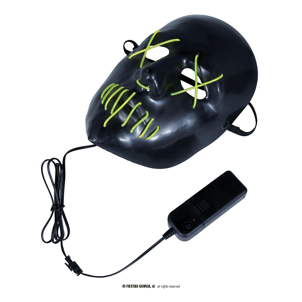 Maschera viso pvc horror luce verde