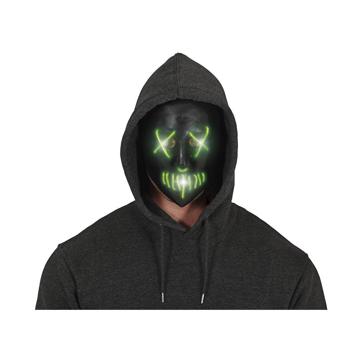 Maschera viso pvc horror luce verde