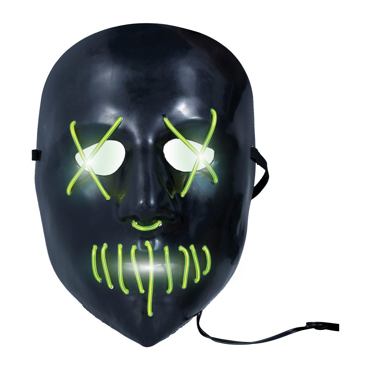 Maschera viso pvc horror luce verde