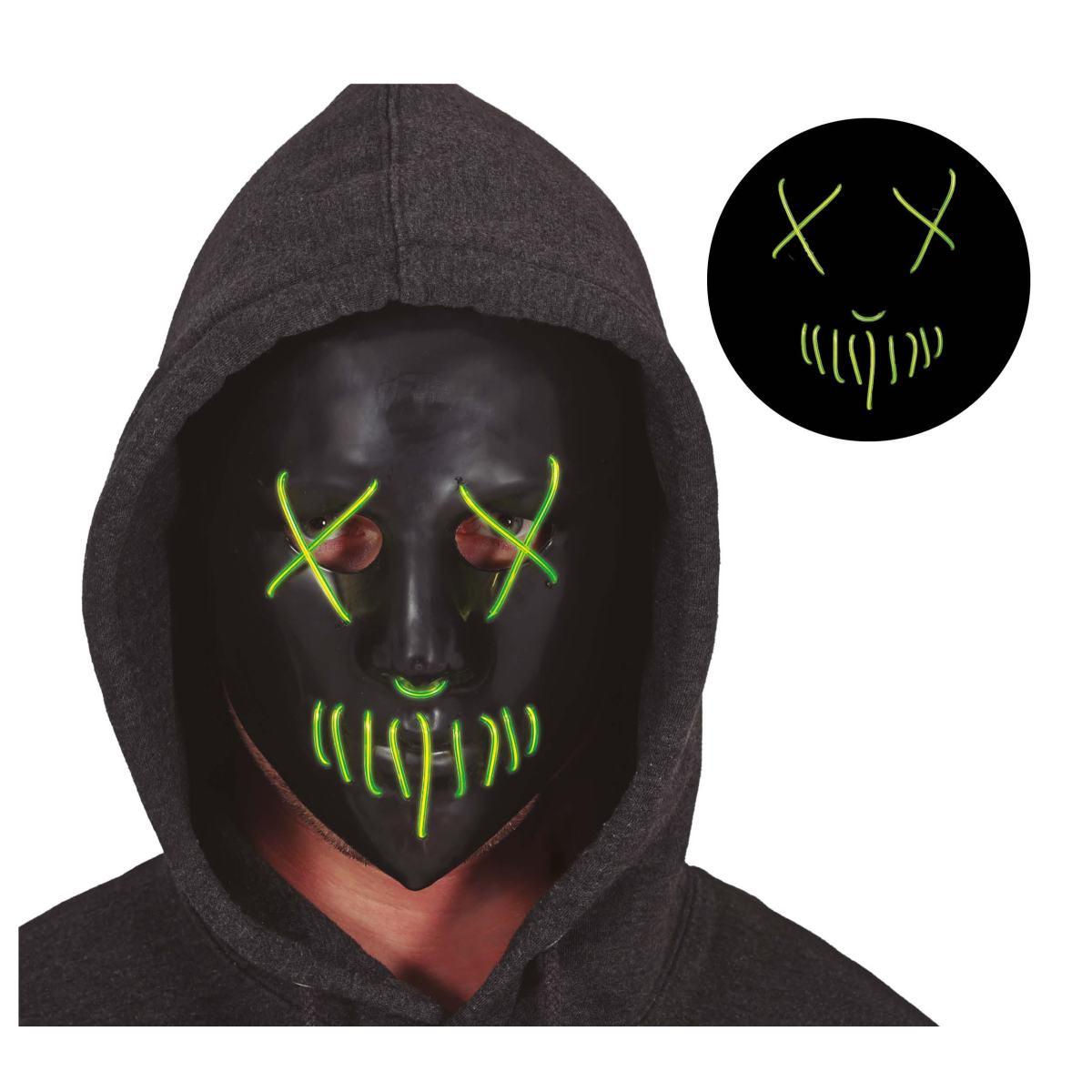 Maschera viso pvc horror luce verde