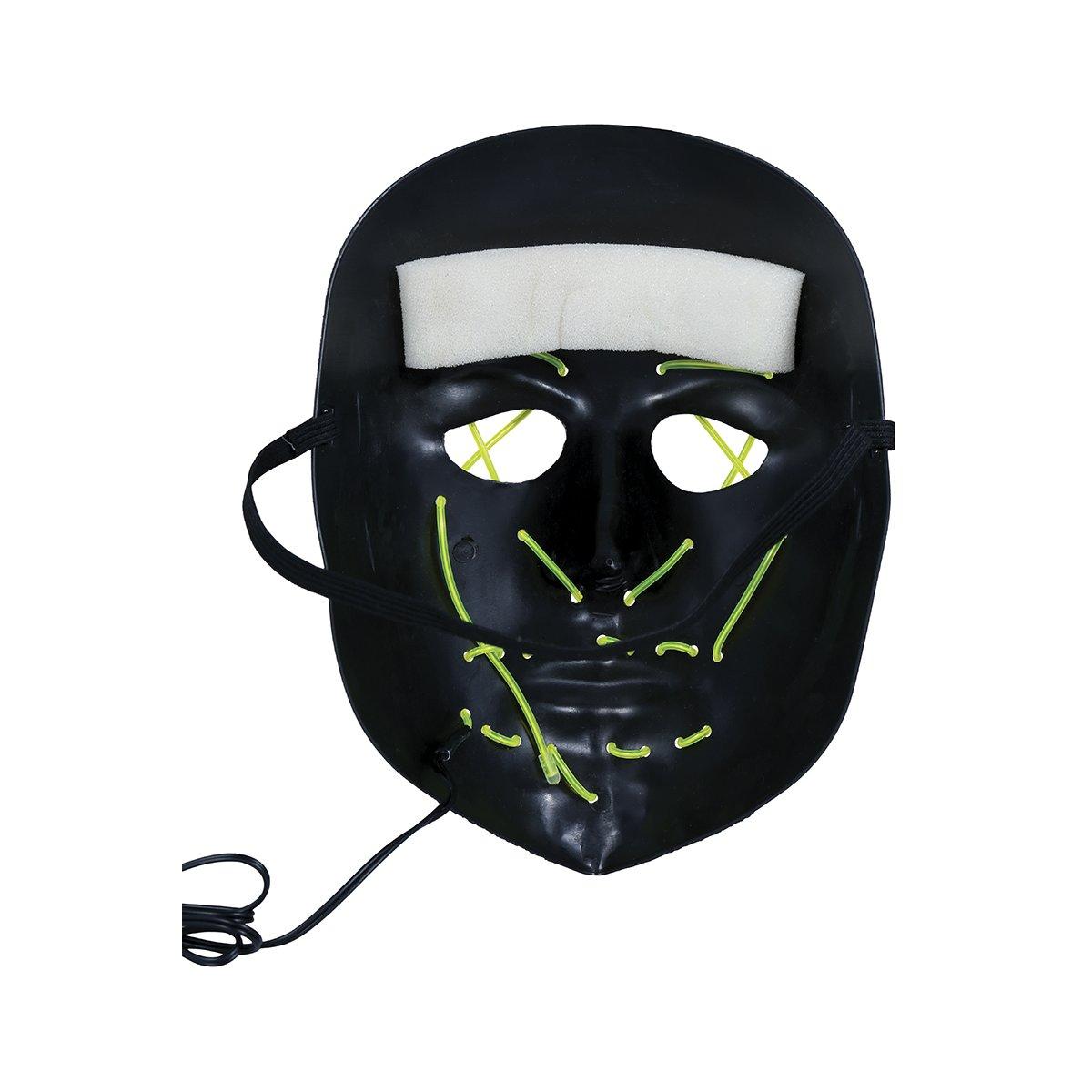 Maschera viso pvc horror luce verde