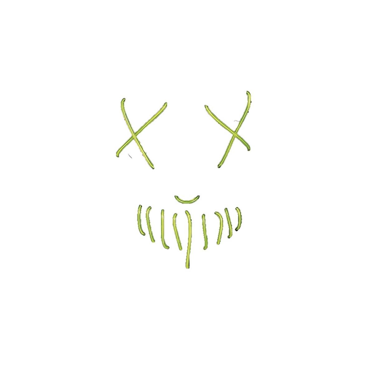 Maschera viso pvc horror luce verde