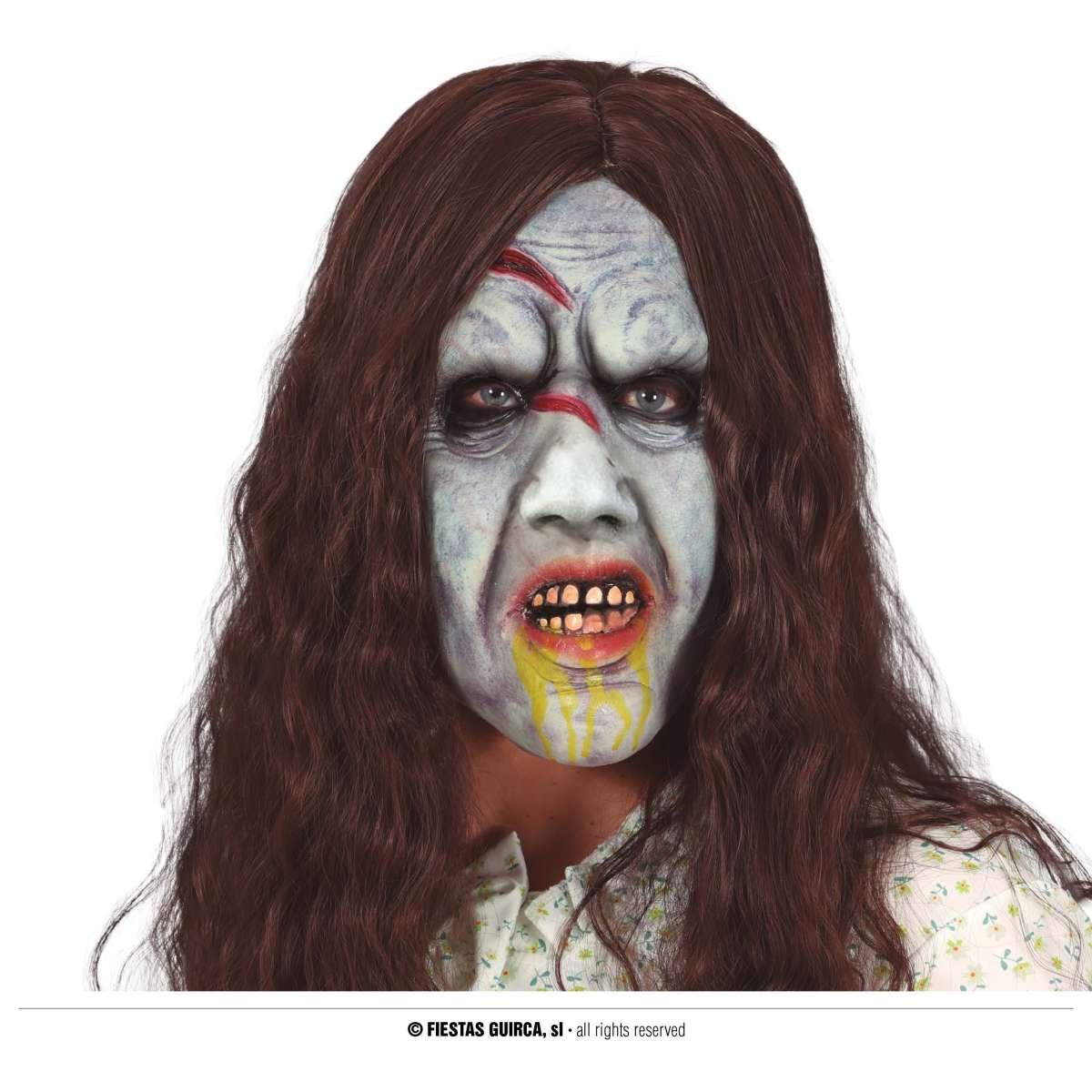 Maschera viso horror lattice donna posseduta capelli