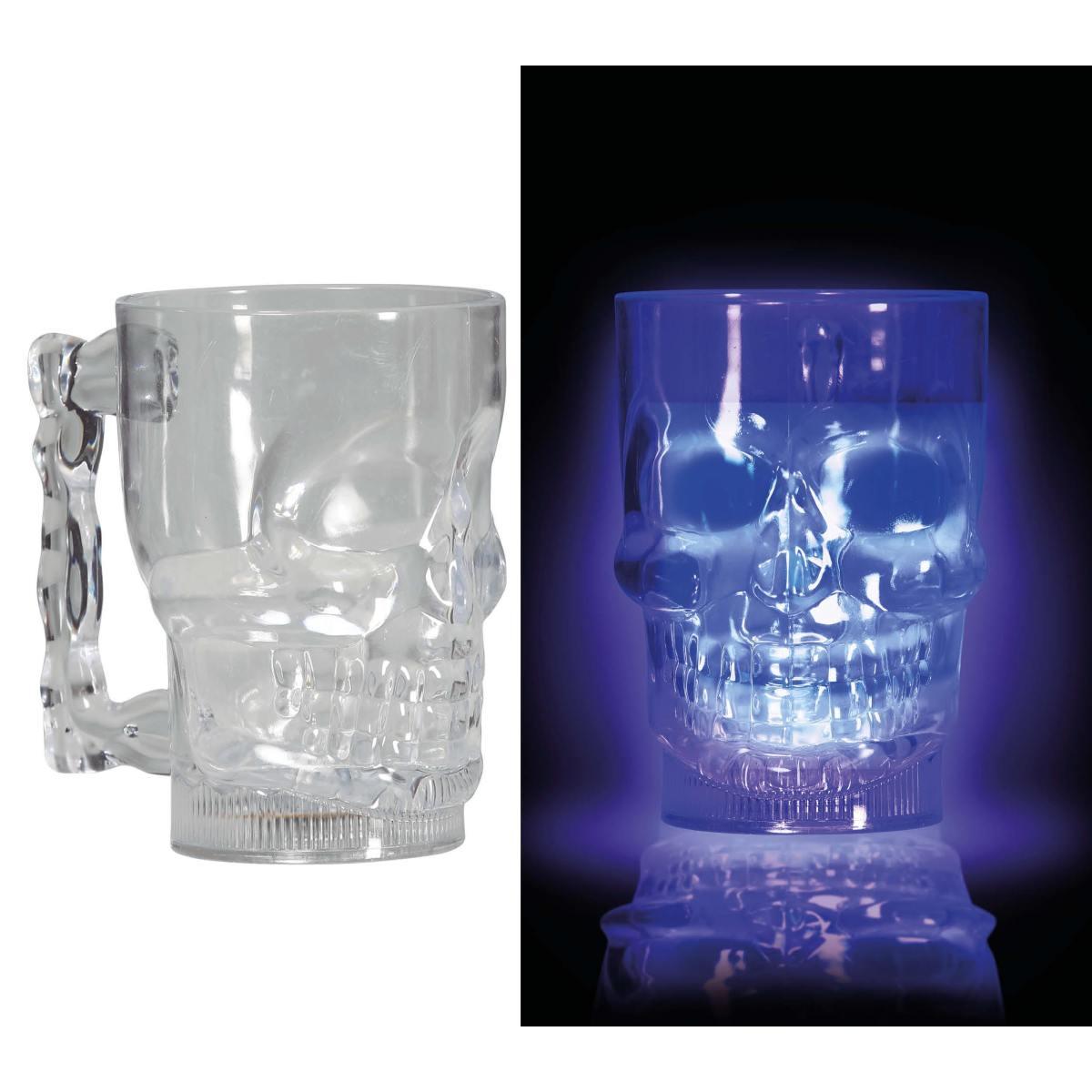 Bicchiere halloween pvc teschio luci