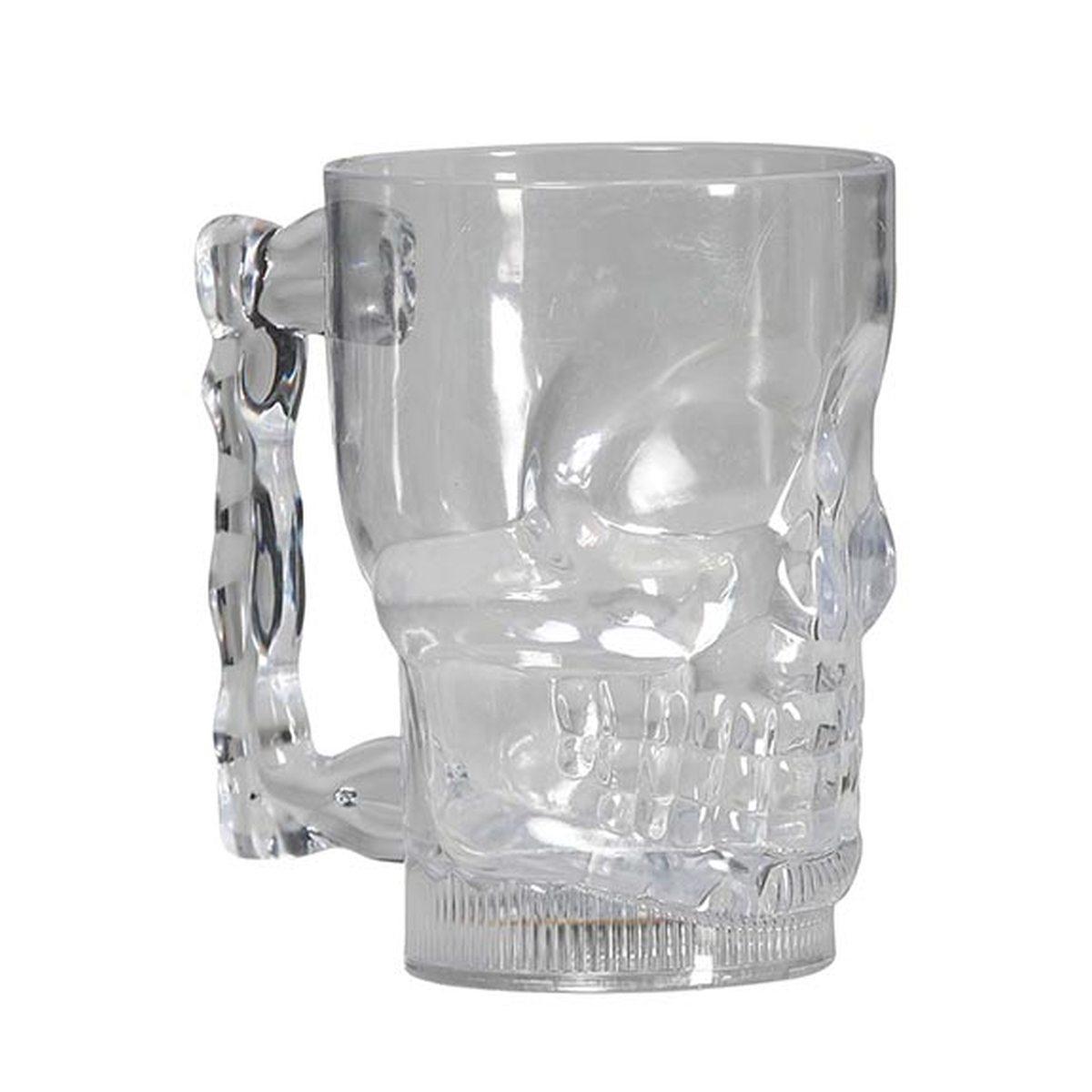 Bicchiere halloween pvc teschio luci
