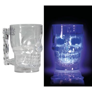 Bicchiere halloween pvc teschio luci