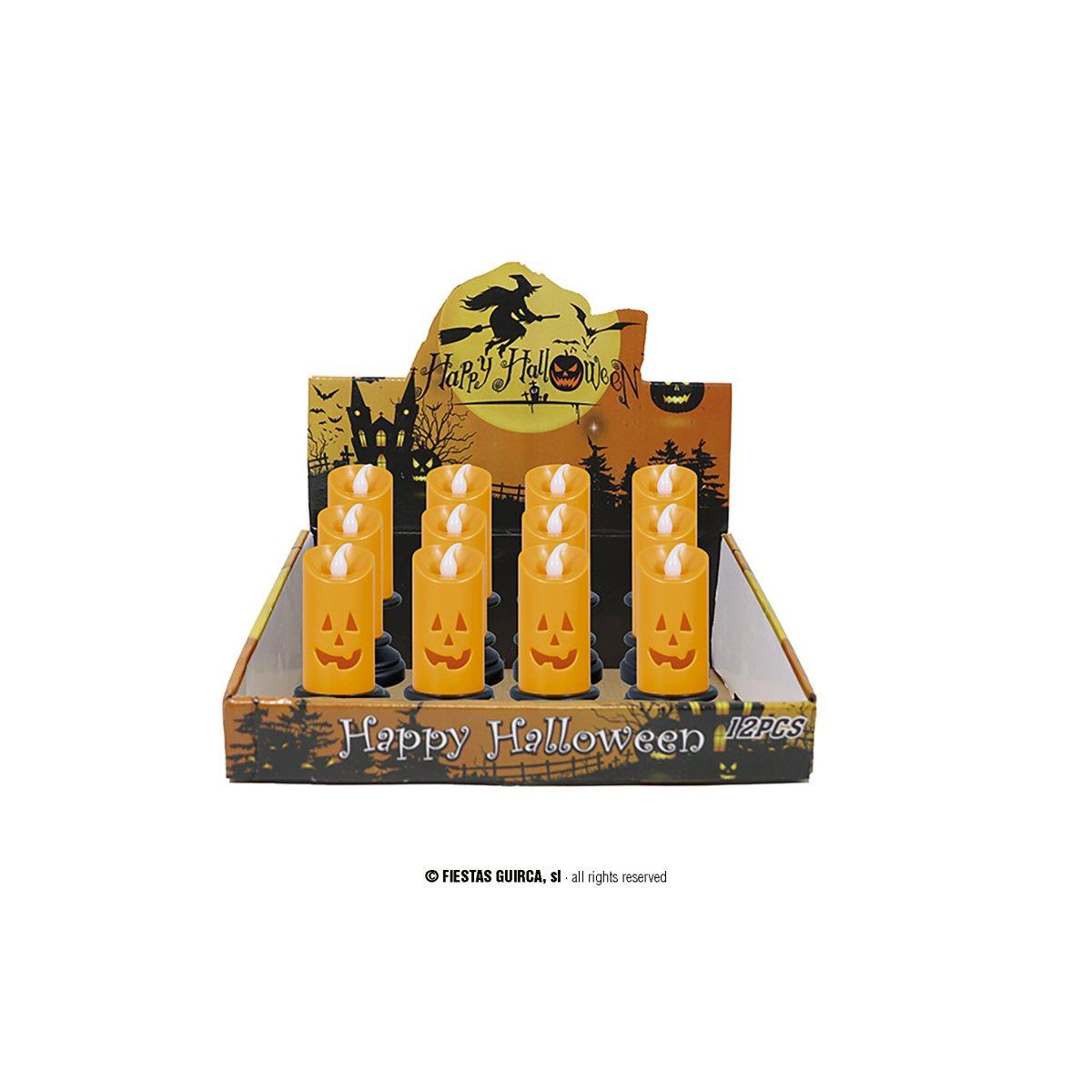 Candela halloween arancione luce led