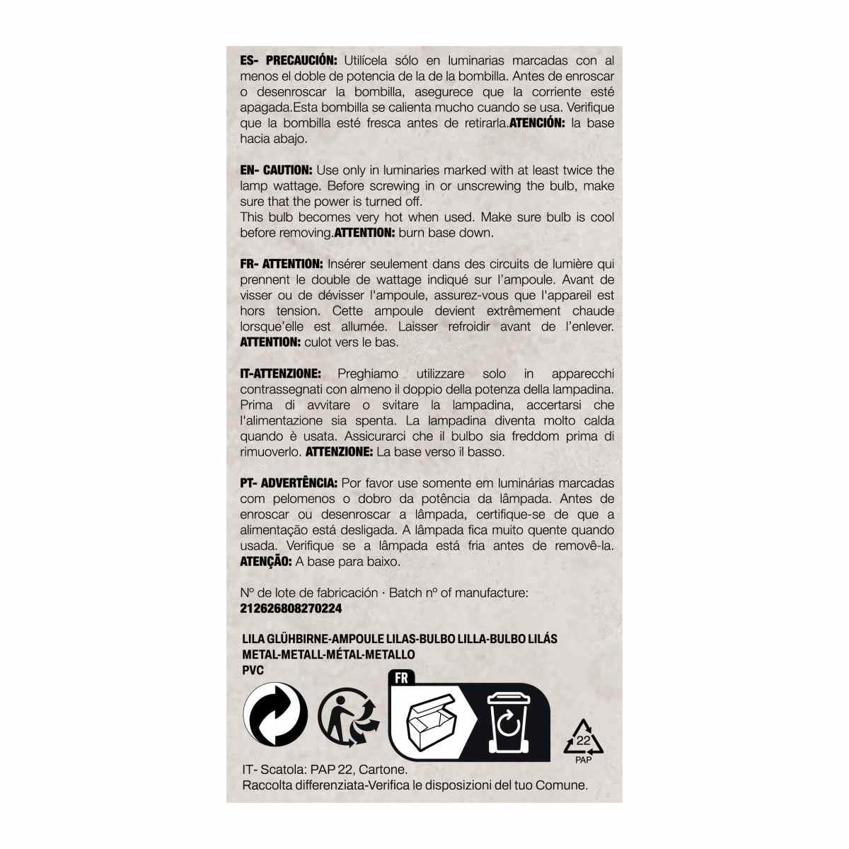 Lampadina e27 led viola modello 5w