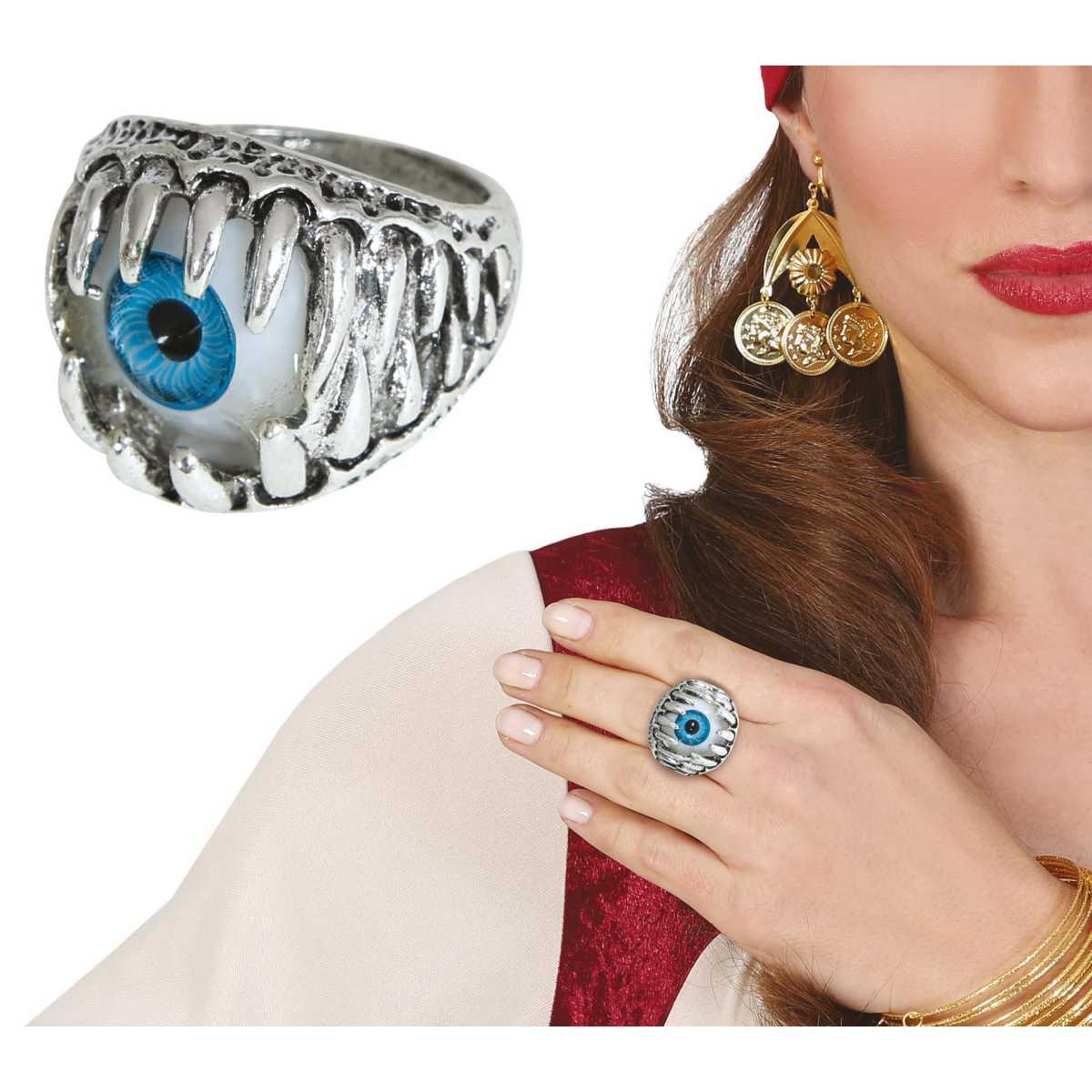Anello metallo argento occhio