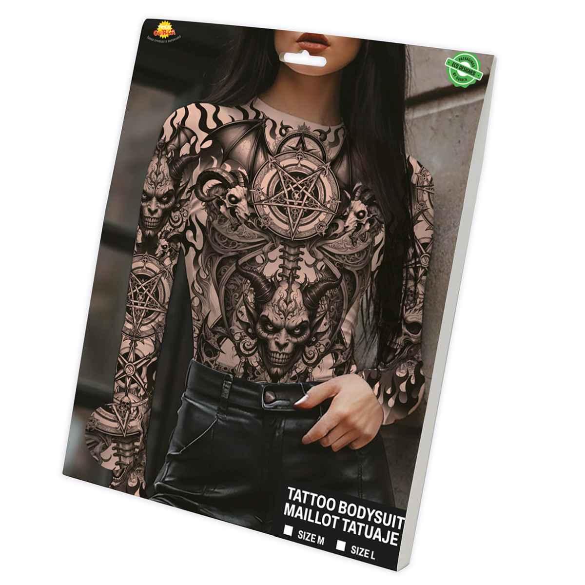 Maglia nera effetto tatuaggi