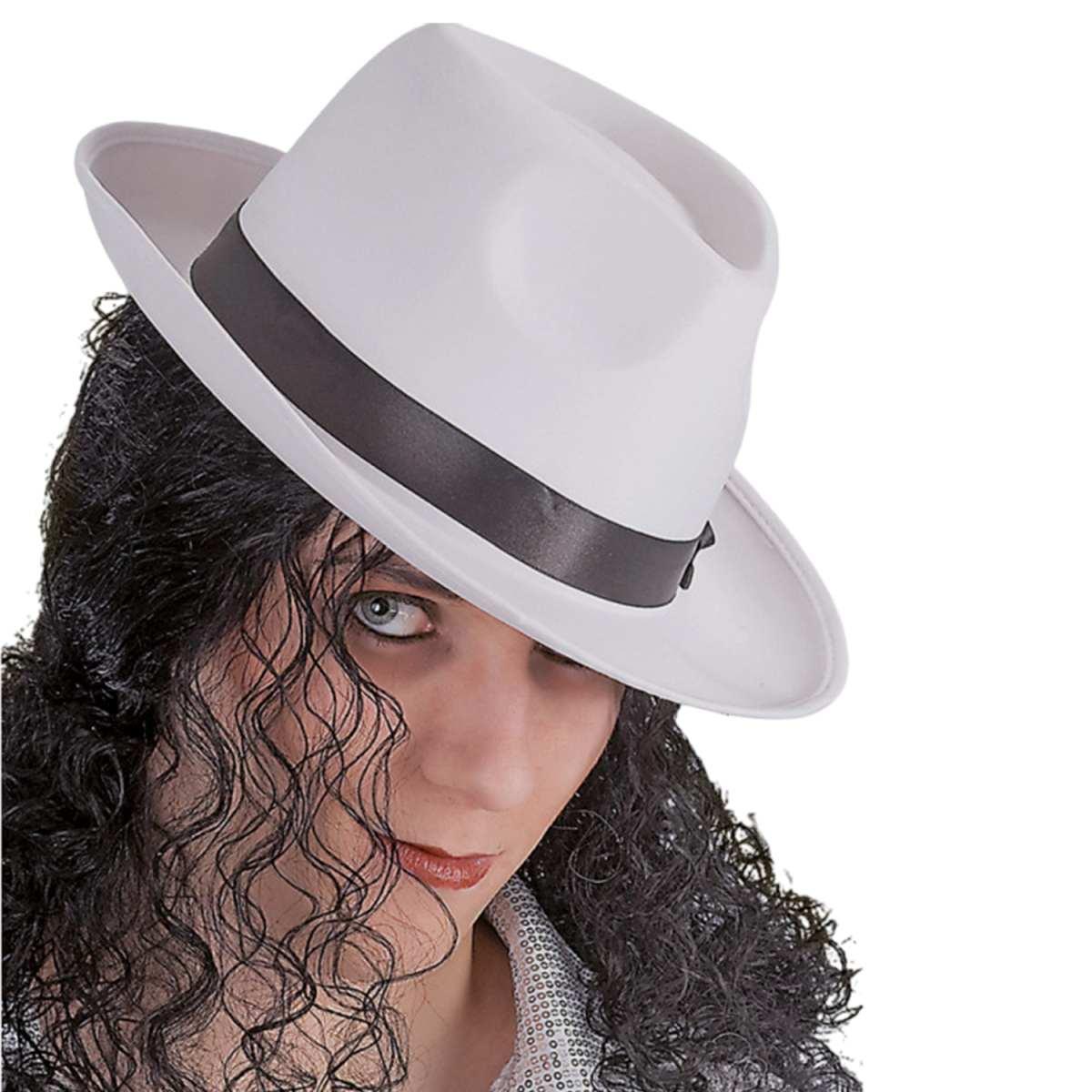 Cappello borsalino gangster lusso raso bianco