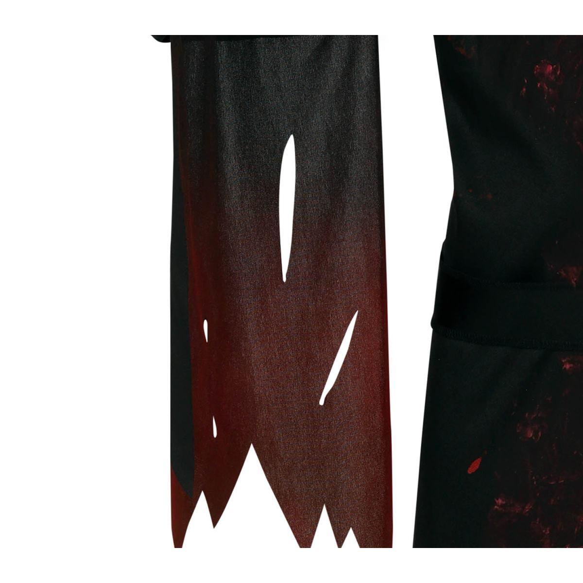 Costume tunica morte nera insanguinata cappuccio