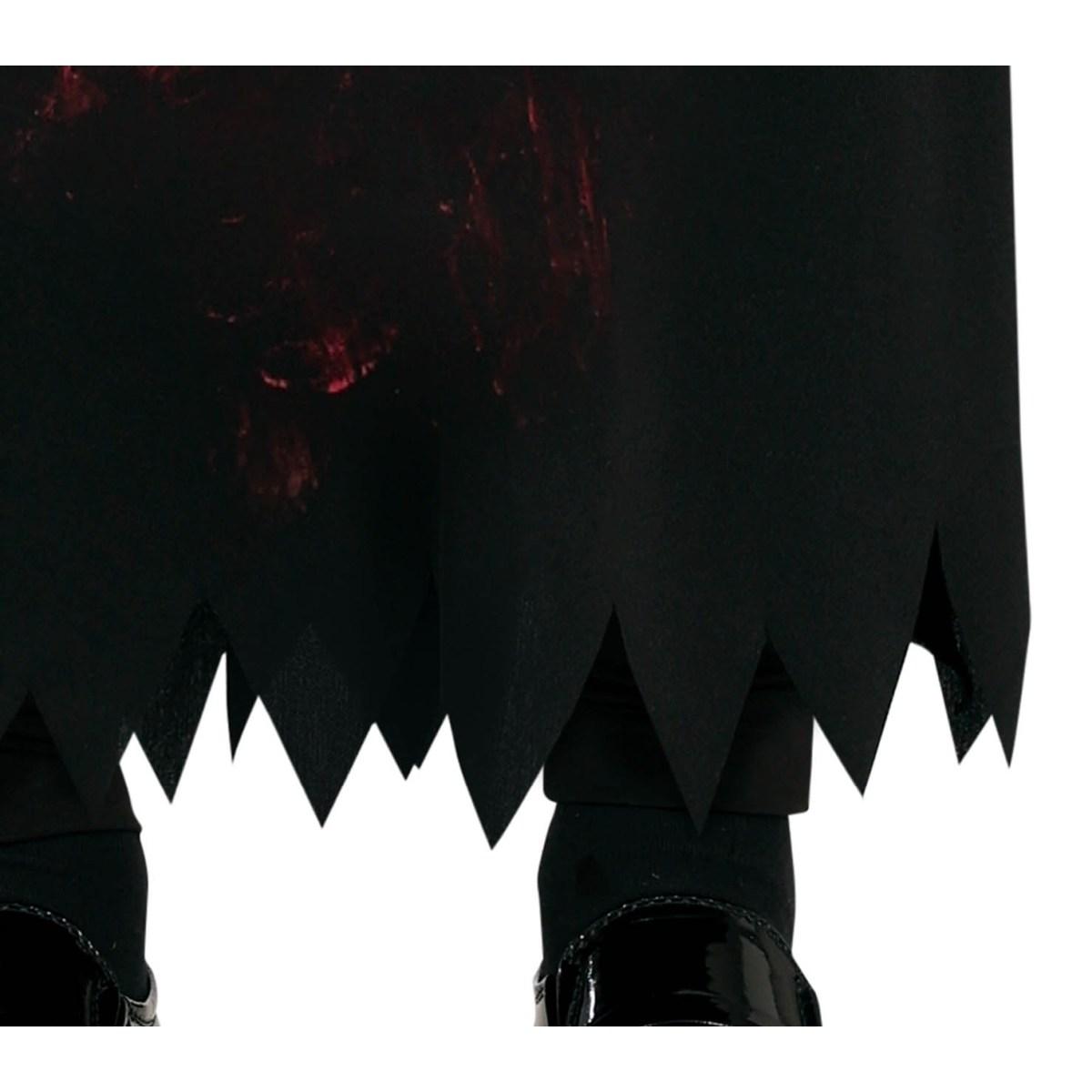 Costume tunica morte nera insanguinata cappuccio