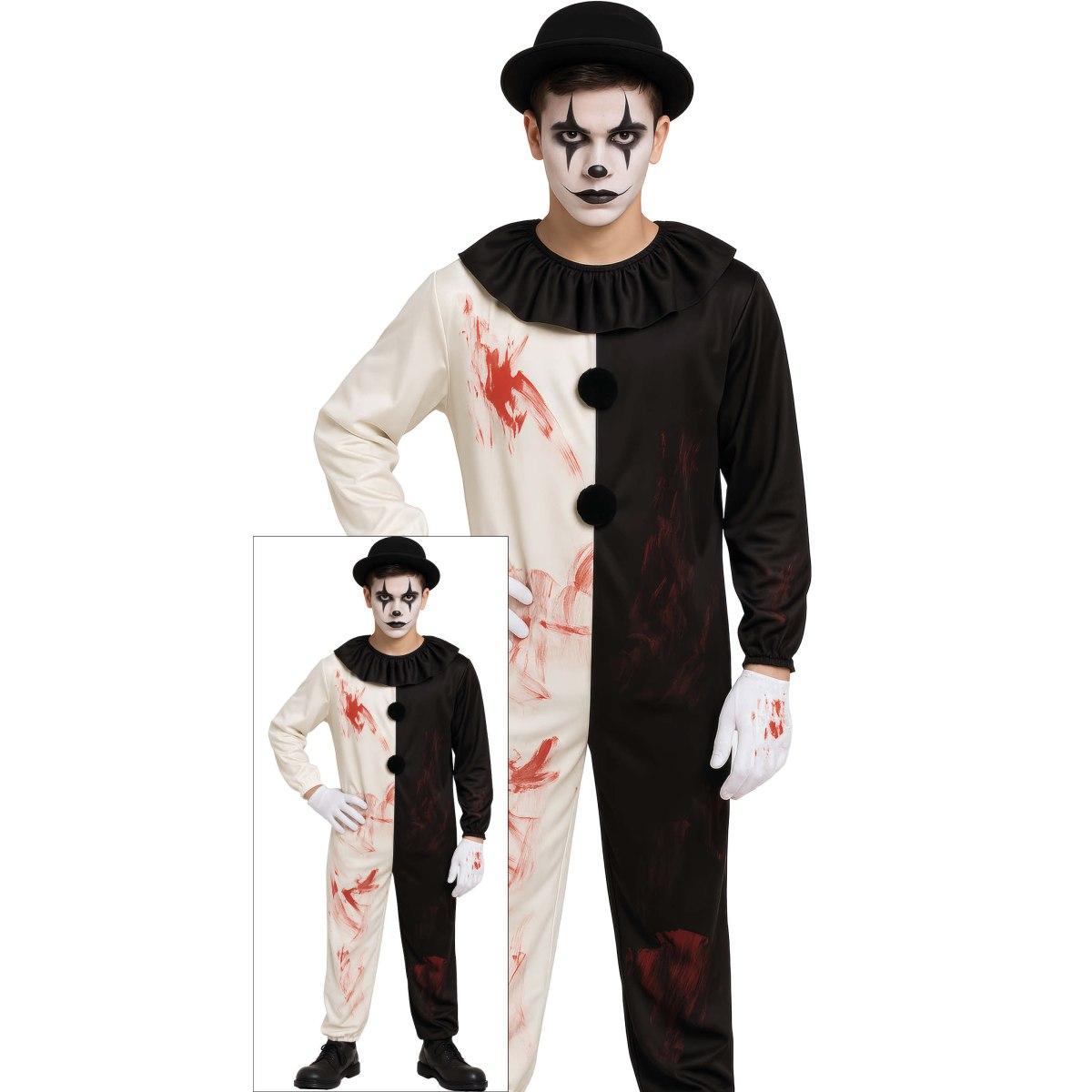 Costume clown terrificante terrifier bianco nero