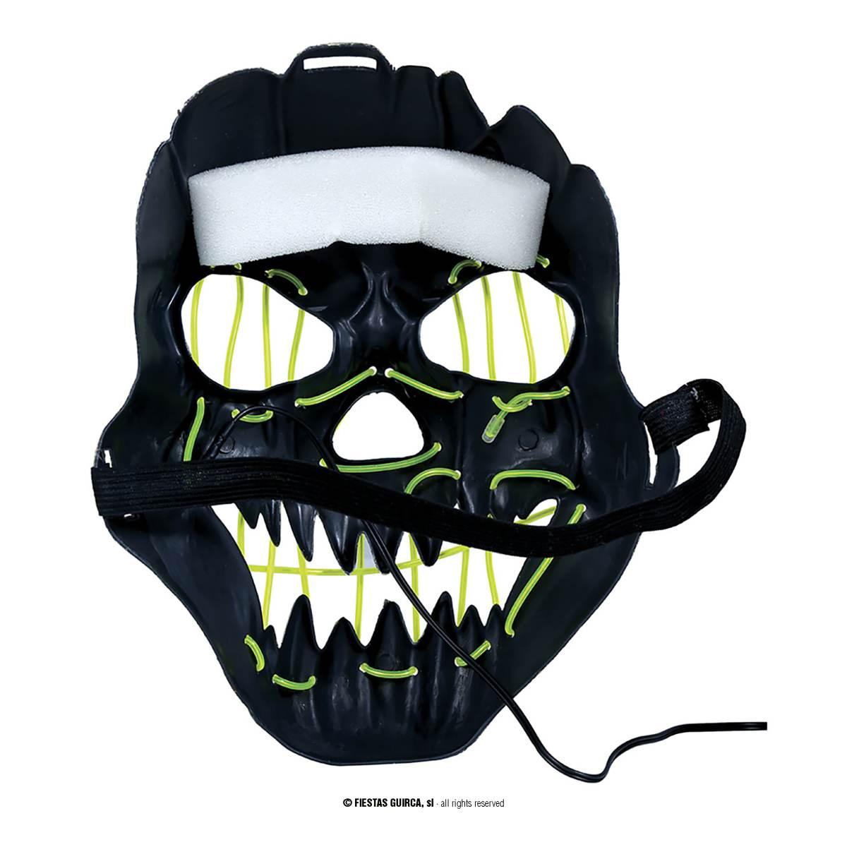Maschera viso pvc horror luce verde