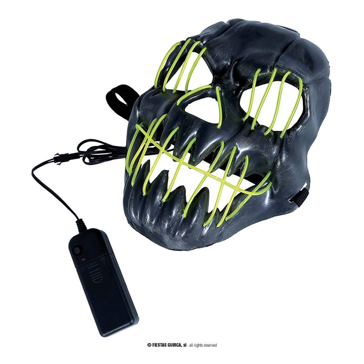 Maschera viso pvc horror luce verde