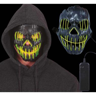Maschera viso pvc horror luce verde
