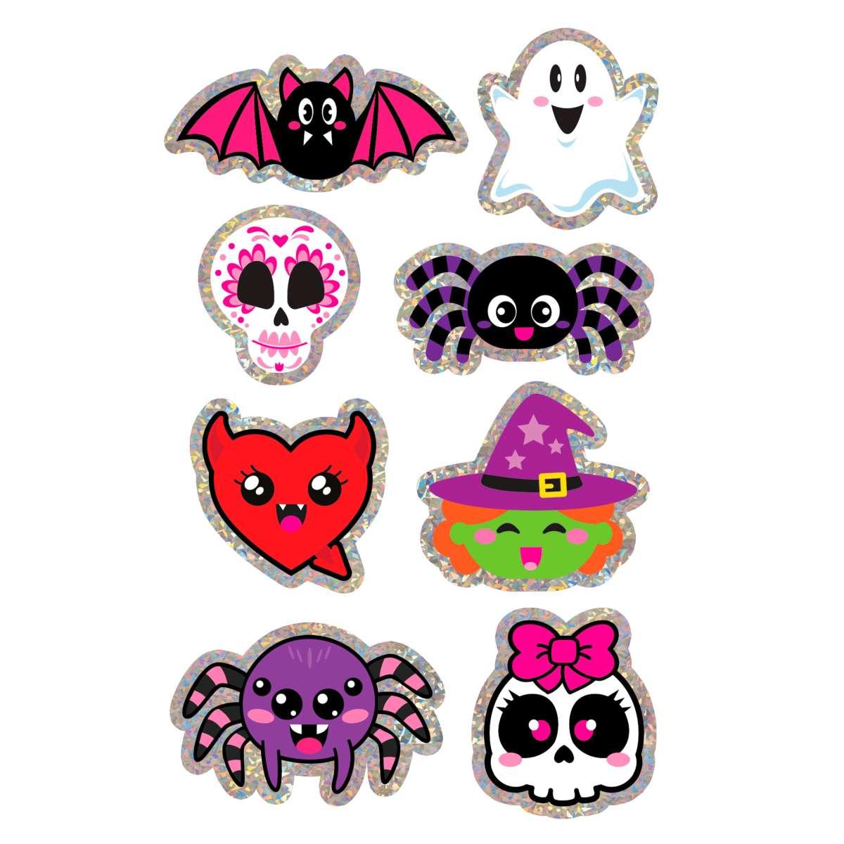 Stickers halloween zucche olografiche Set 8 pz