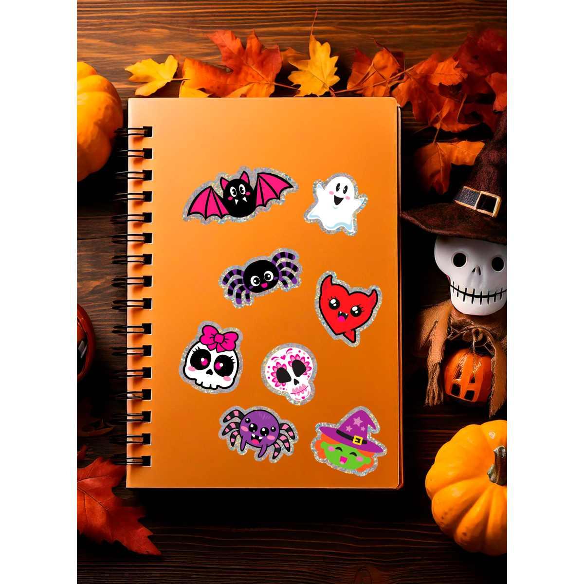 Stickers halloween zucche olografiche Set 8 pz
