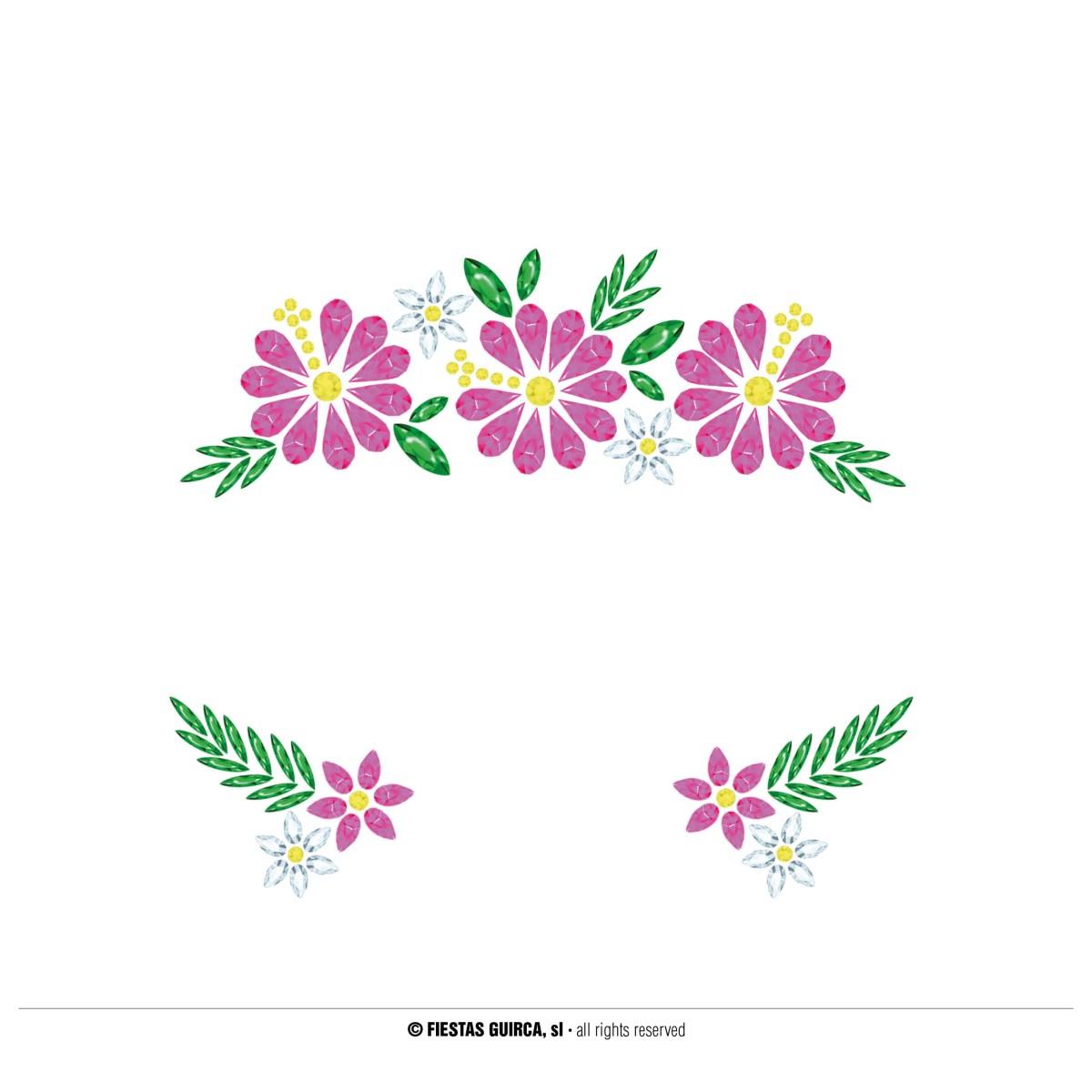 Trucco decorazioni adesive viso fiori strass