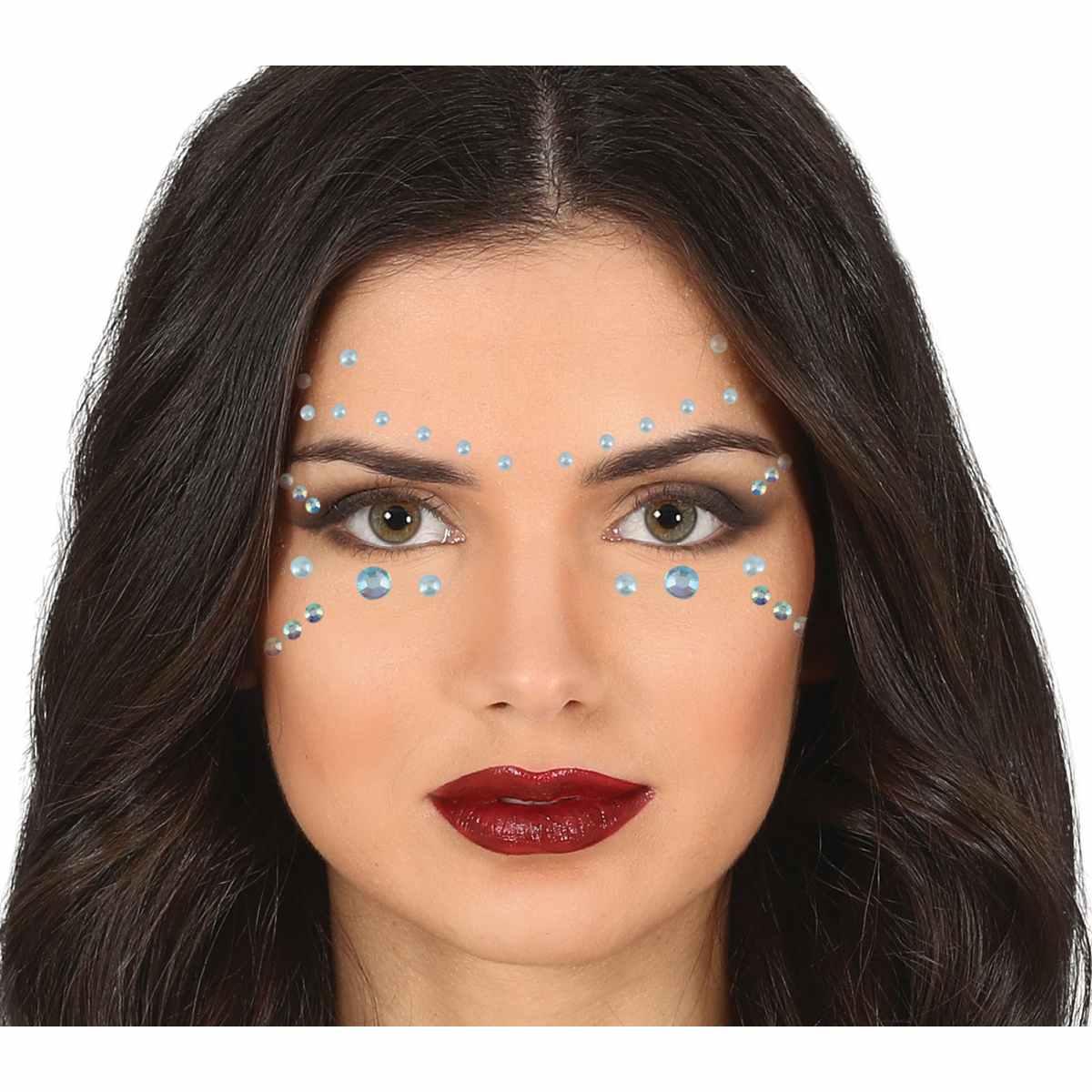 Trucco decorazioni adesive viso unghie strass argento