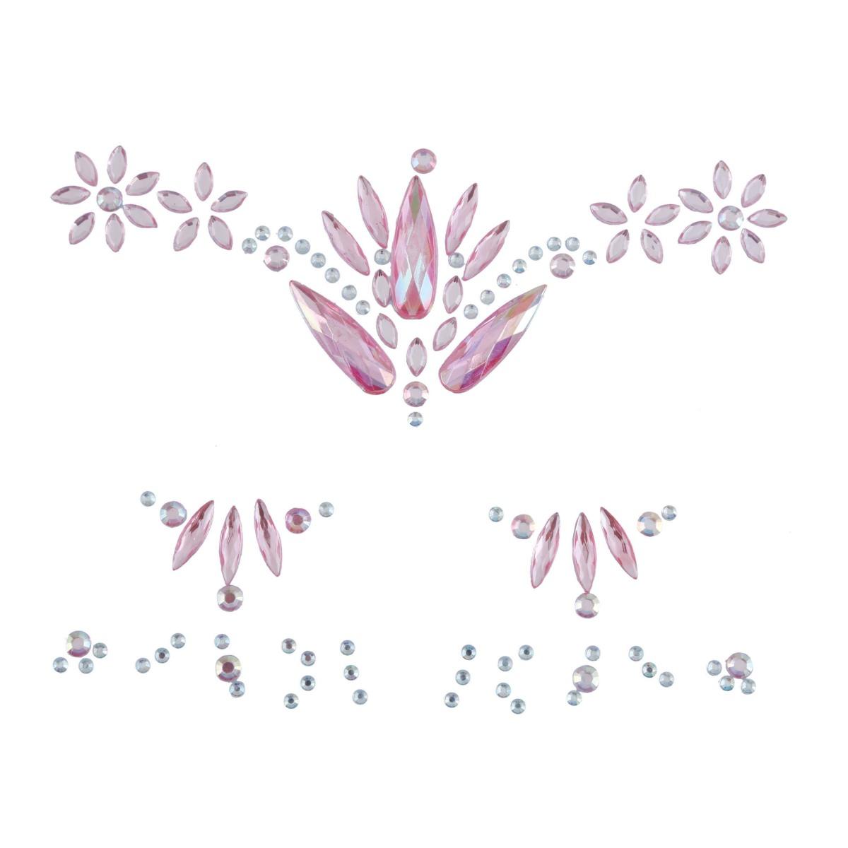 Trucco decorazioni adesive viso unghie strass rosa