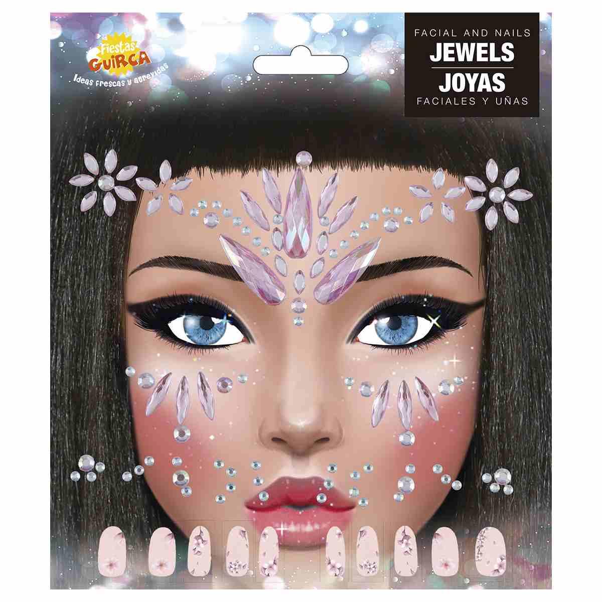 Trucco decorazioni adesive viso unghie strass rosa