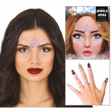Trucco decorazioni adesive viso unghie strass rosa