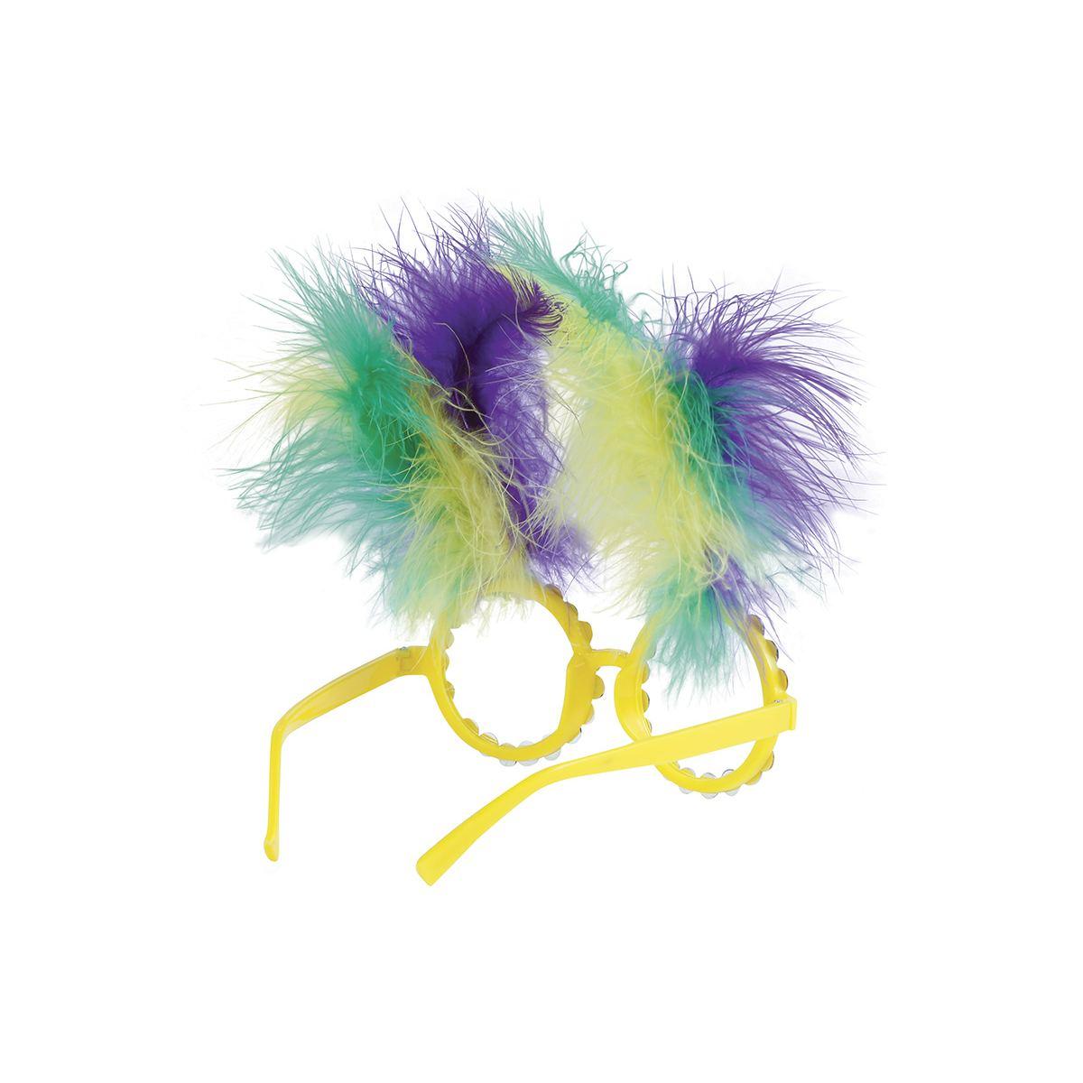 Occhiali multicolor perline piume