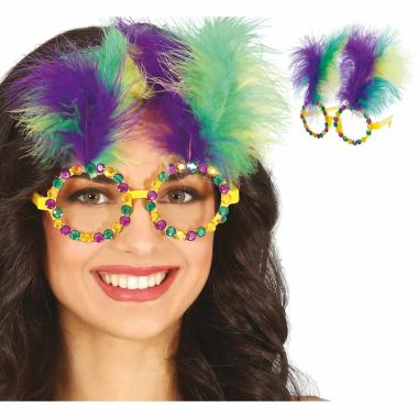 Occhiali multicolor perline piume
