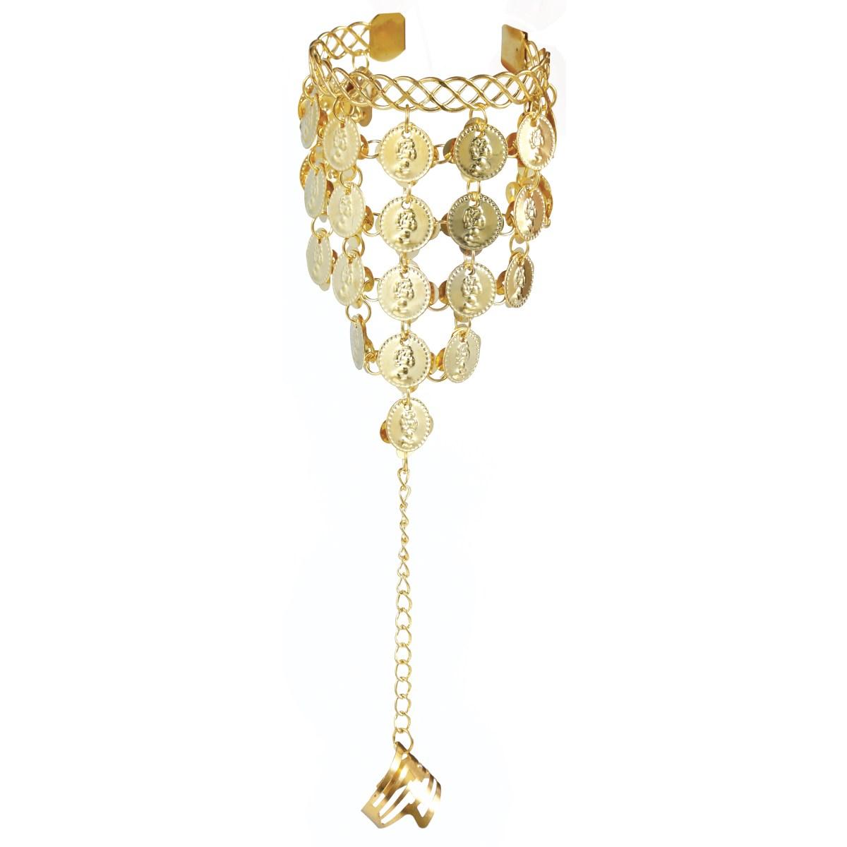 Bracciale oro ciondoli metallo