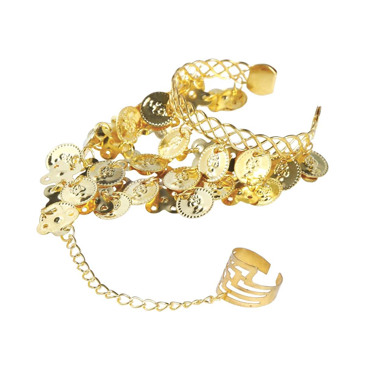 Bracciale oro ciondoli metallo