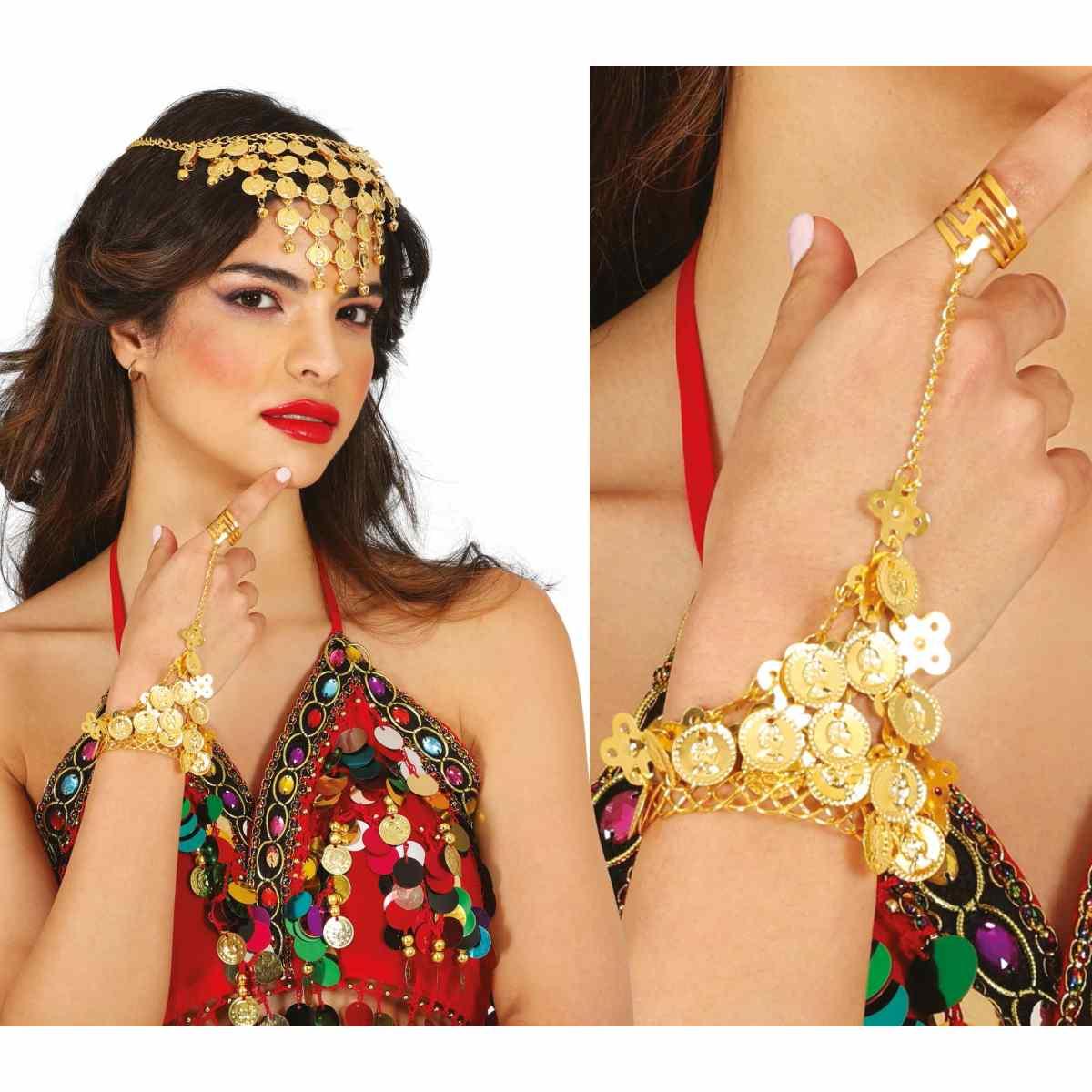 Bracciale oro ciondoli metallo