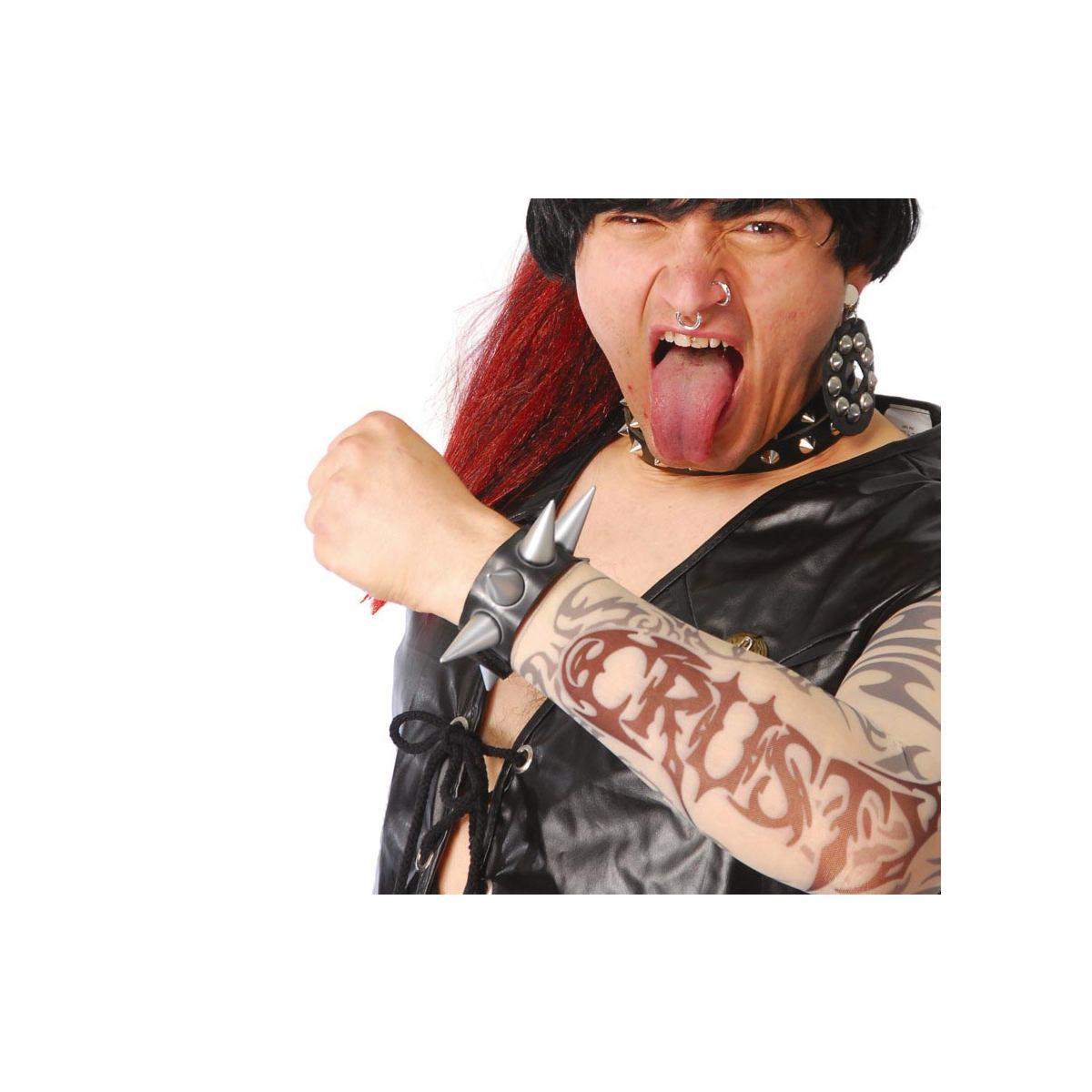 Bracciale punk rock vinile borchie pvc