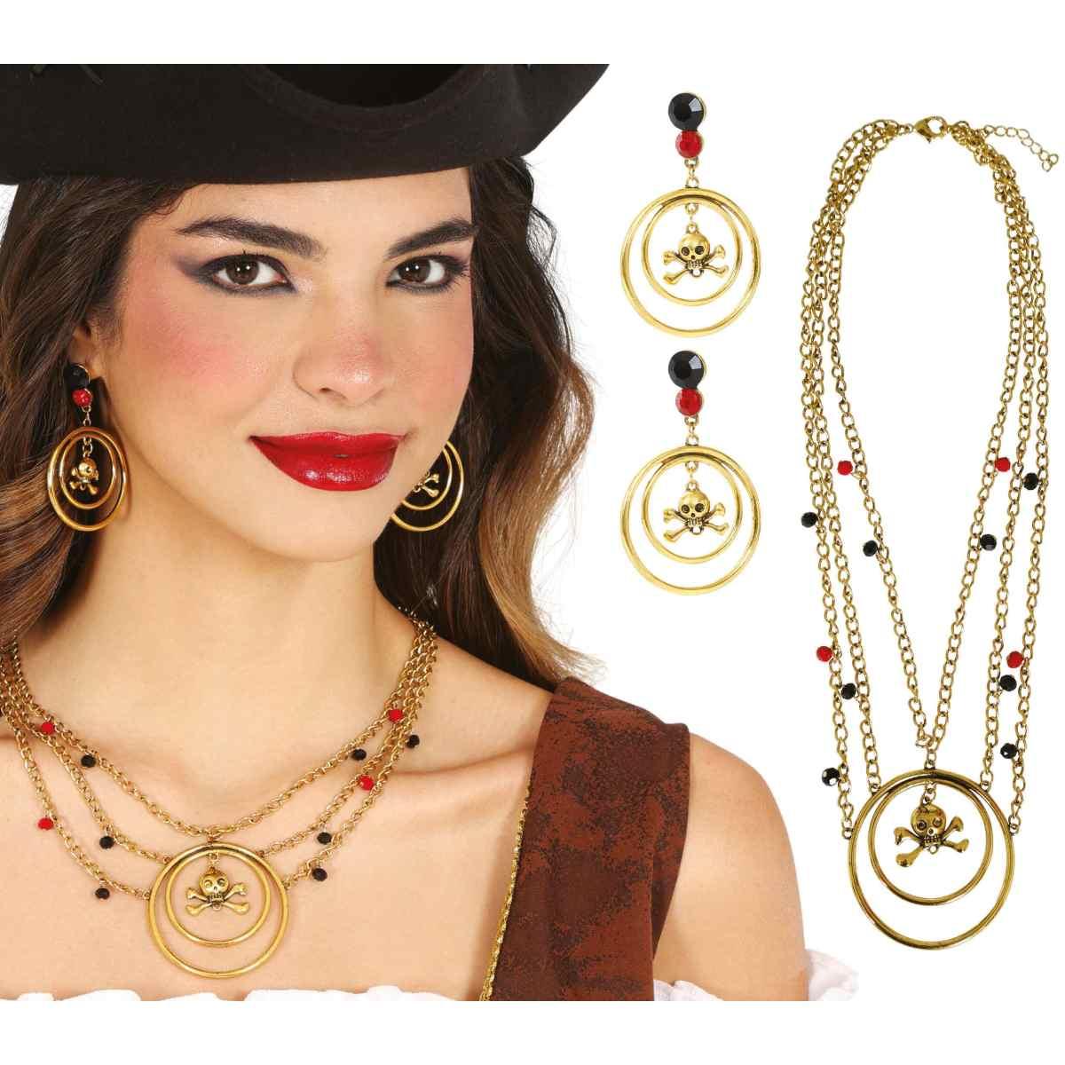 Collana pirata metallo orecchini