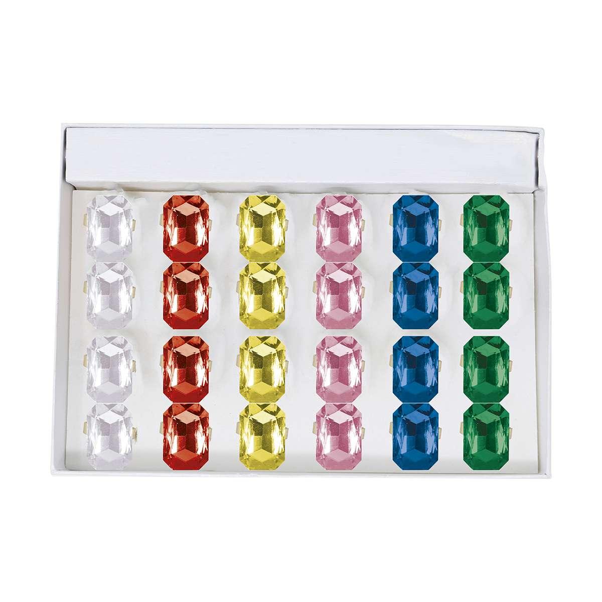 Anello pvc pietra colorata 6 colori
