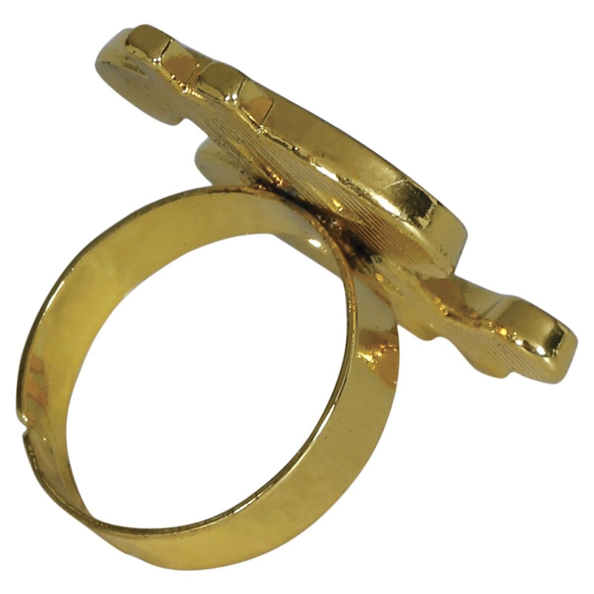 Anello metallo oro dollaro strass