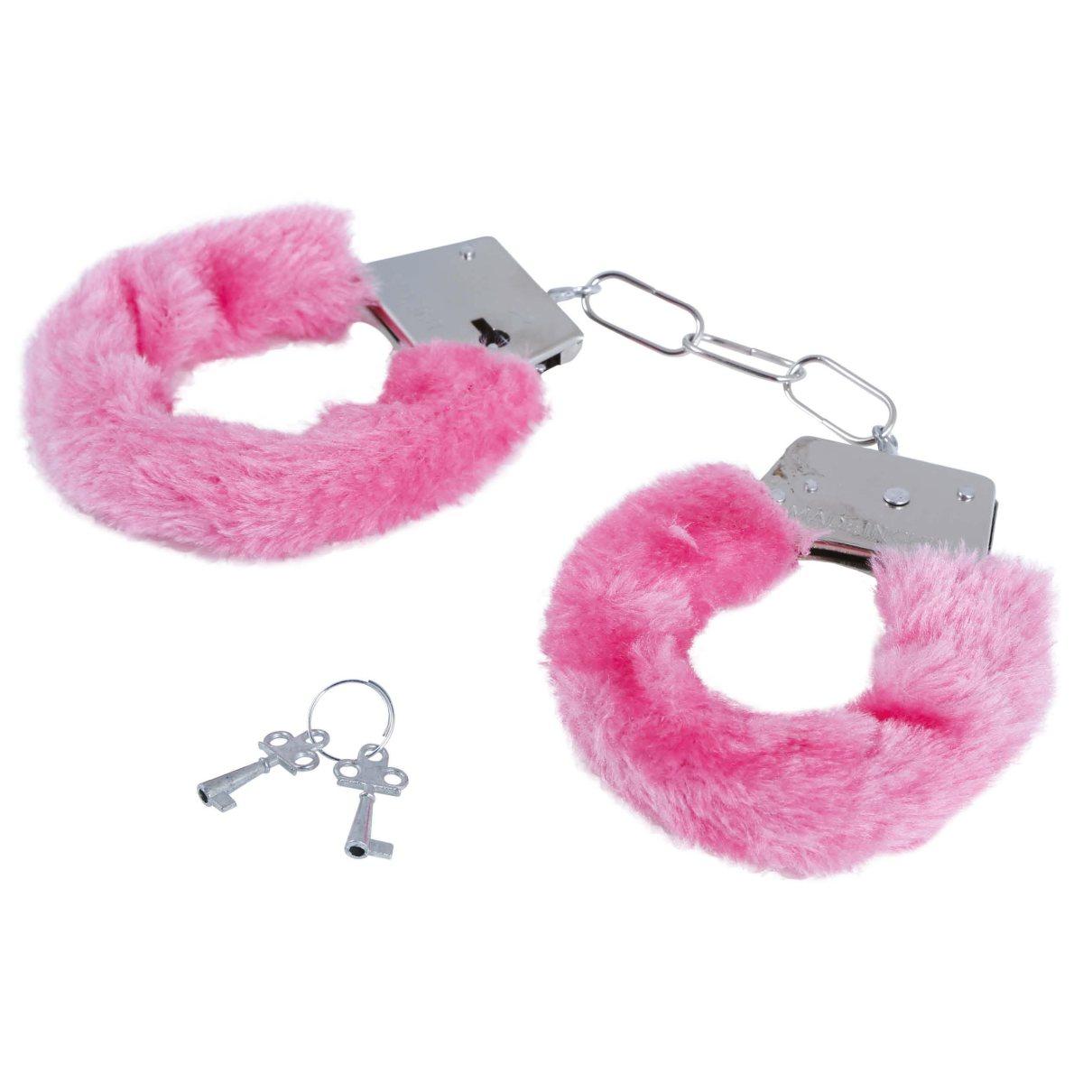 Manette metallo peluche rosa chiave