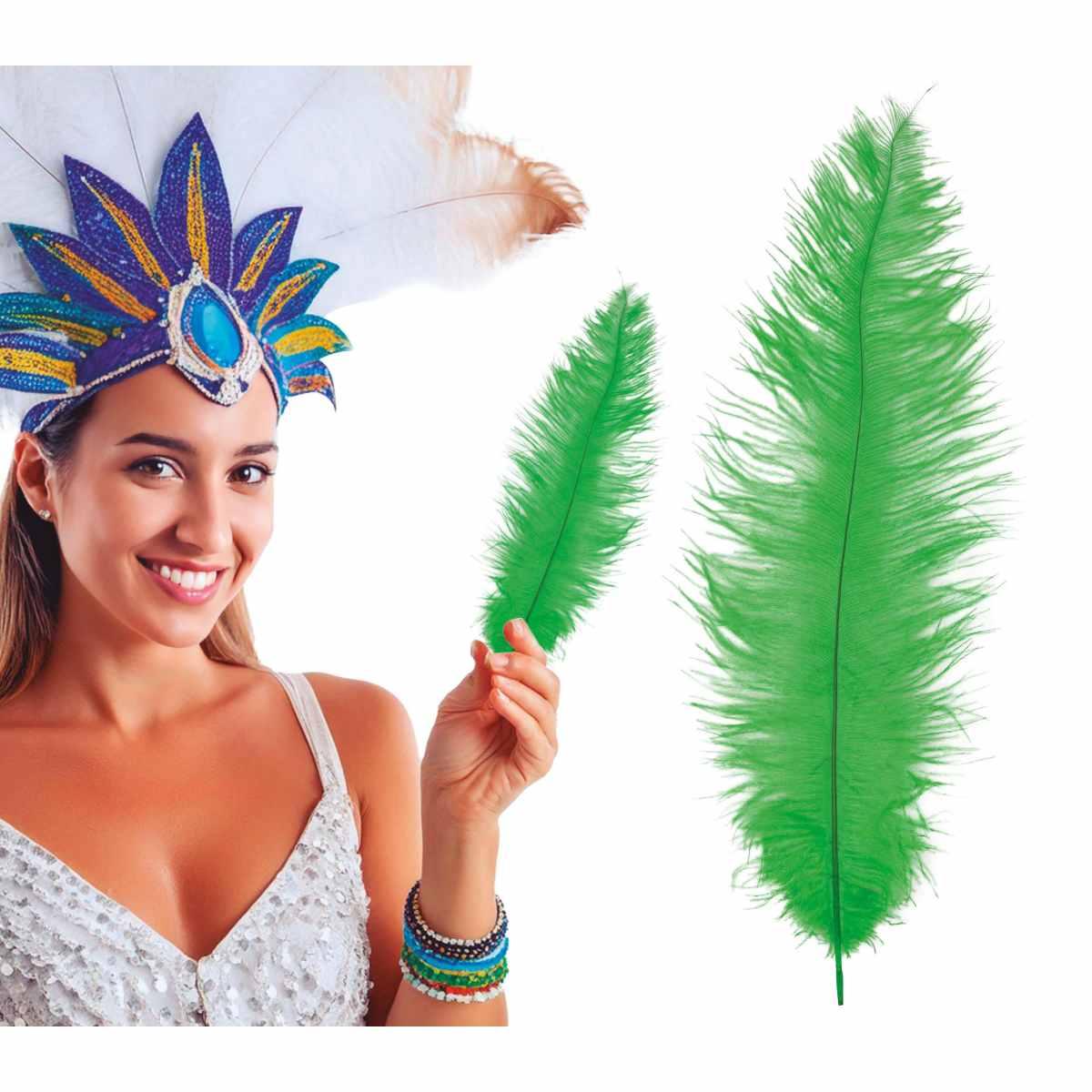 Piuma struzzo 40 verde