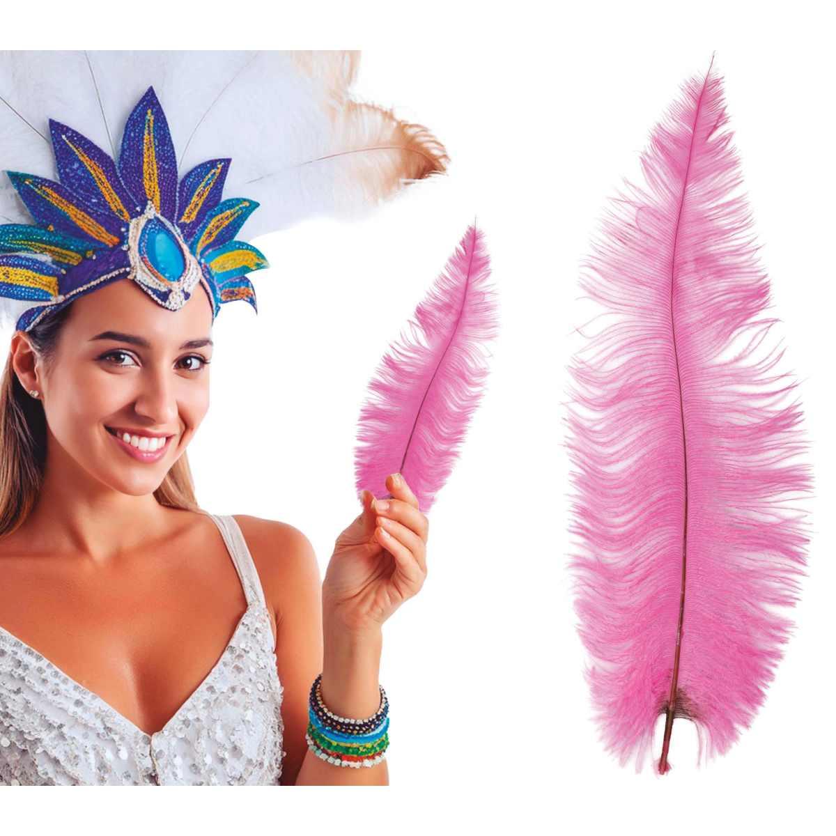 Piuma struzzo 40 rosa