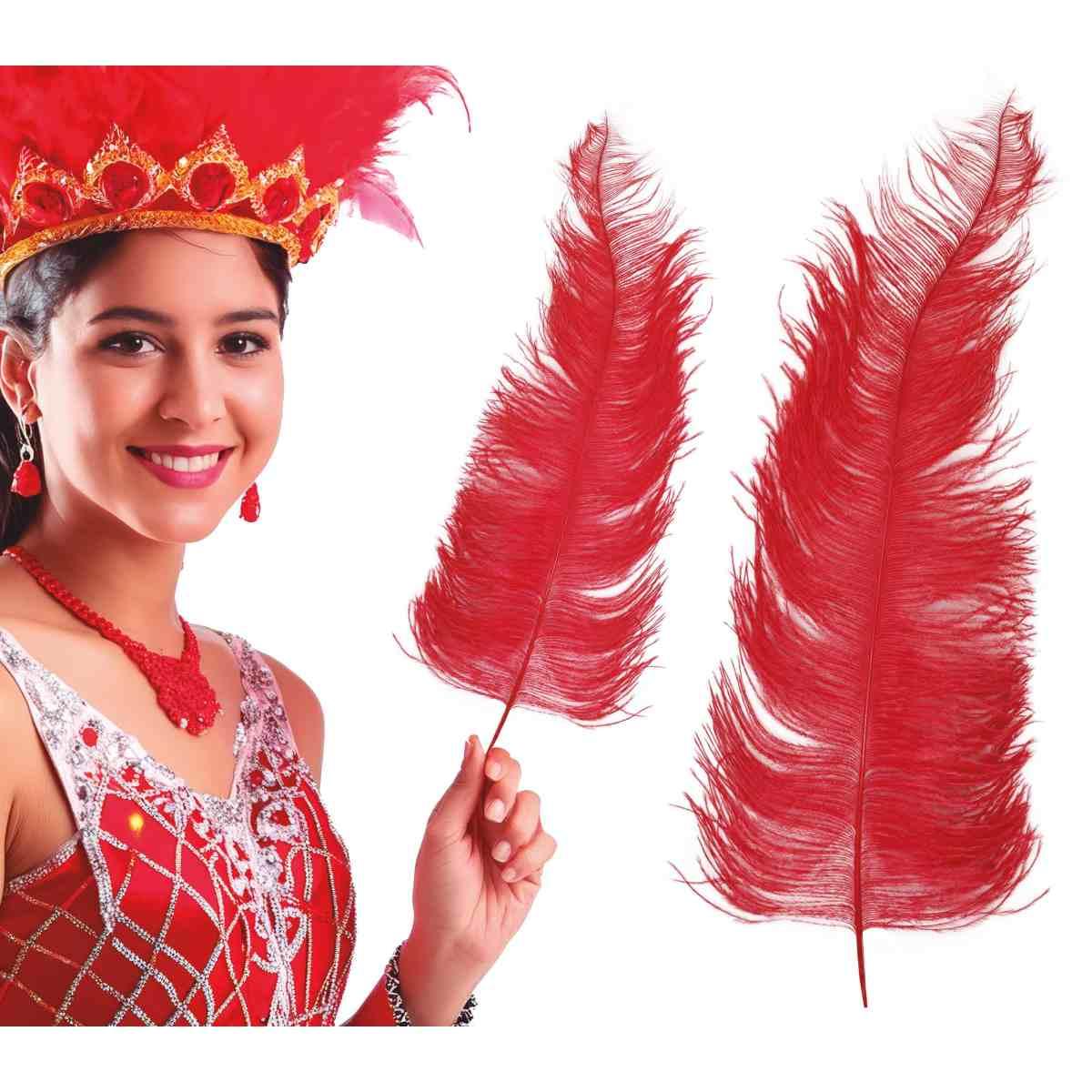 Piuma struzzo 50 rosso
