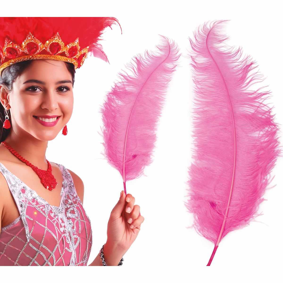 Piuma struzzo 50 rosa