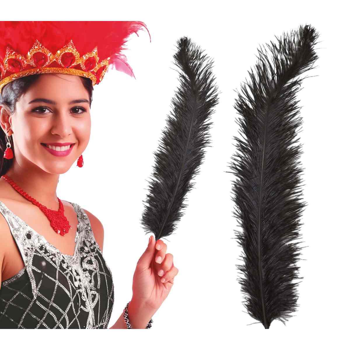 Piuma struzzo 50 nero